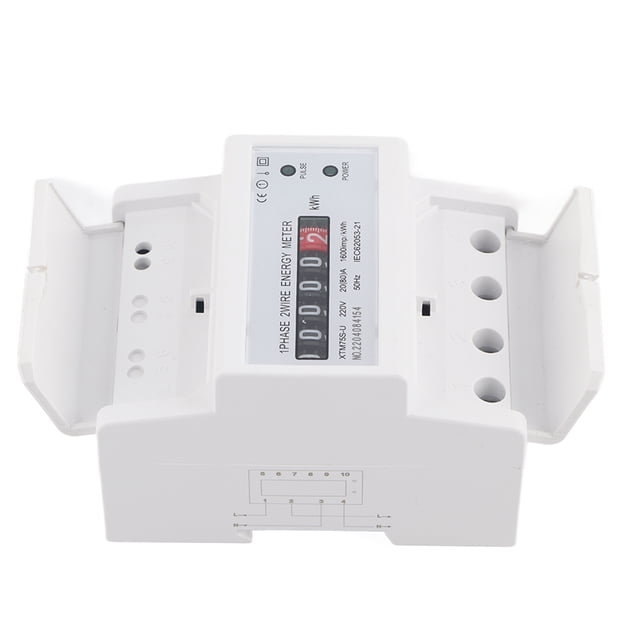 Medidor eléctrico Digital de 220V, 1 fase, 2 cables, 4P, carril DIN, medidor electrónico de KWh, medidor de potencia de voltaje eléctrico, lector Detector(80A)