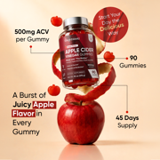 WeightWorld Apple Cider Vinegar Gummies, 1000mg - With The Mother, Digestion & Metabolism - Detox & Cleanse, Vegan - Apple Flavor, 90 Count