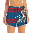 thumbnail image 4 of Lsque Astronaut Runs Forward Printed Women's Running Shorts with Liner Pockets,Elastic Quick Dry Workout Athletic Gym Yoga Shorts,Womens High Waist Shorts-X-Large, 4 of 9