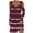 Wine 1, variant on Kaemgyyd Fall Dresses for Women Casual Stripe Long Sleeve Cold Shoulder Mini Dress Fashion V Neck T-Shirt Flowy Dresses