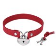 thumbnail image 1 of Simple estilo punk terciopelo sexy bondage melocotón corazón amor bloqueo collar cuello cadena clavícula collar rojo（2 piezas） LingWen 9024715025647, 1 of 1