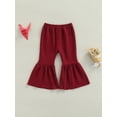 thumbnail image 2 of Kmbangi Girls Fall Flared Pants Solid Color Middle-Waist Bell-Bottomed Pants, 2 of 8