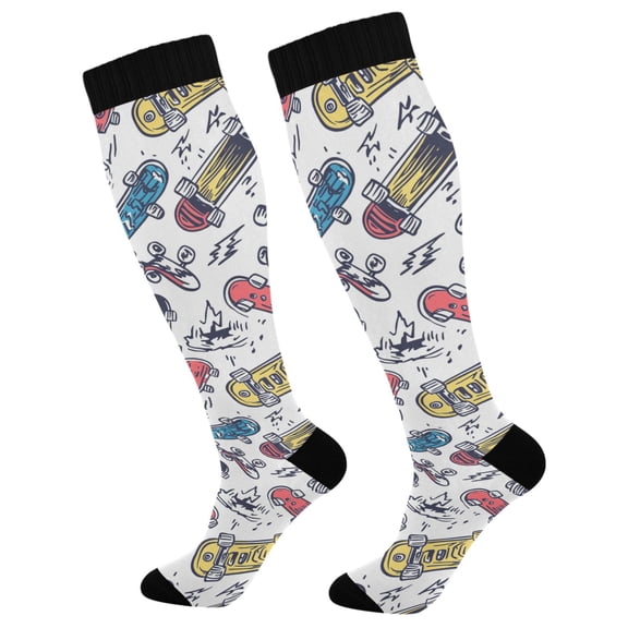 joogoo Artistic Skateboard Socks Women Men Knee High Sock