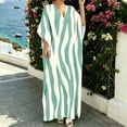 thumbnail image 6 of HAPIMO V Neck Print Batwing Sleeve Kaftan Maxi Dress Women Casual Dress for Beach Mint Green XL, 6 of 7