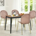 thumbnail image 3 of Gymax 4PCS Velvet Dining Chair Accent Leisure Chair Armless Side Chair Pink, 3 of 10