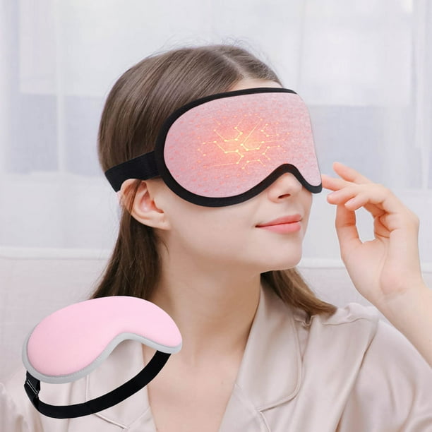 Antifaz calefactable, antifaz para dormir con compresas calientes y conexión USB, regulable.
