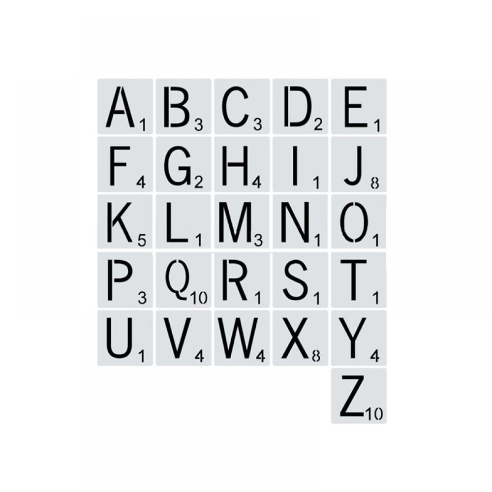 23Pcs/set Reusable Scrabble Style Tile Stencil Letters Stencil Template For  Tile Wall Decor Art Pet Material Thick, Durable, Multi-Use And Long In Material Letters Template
