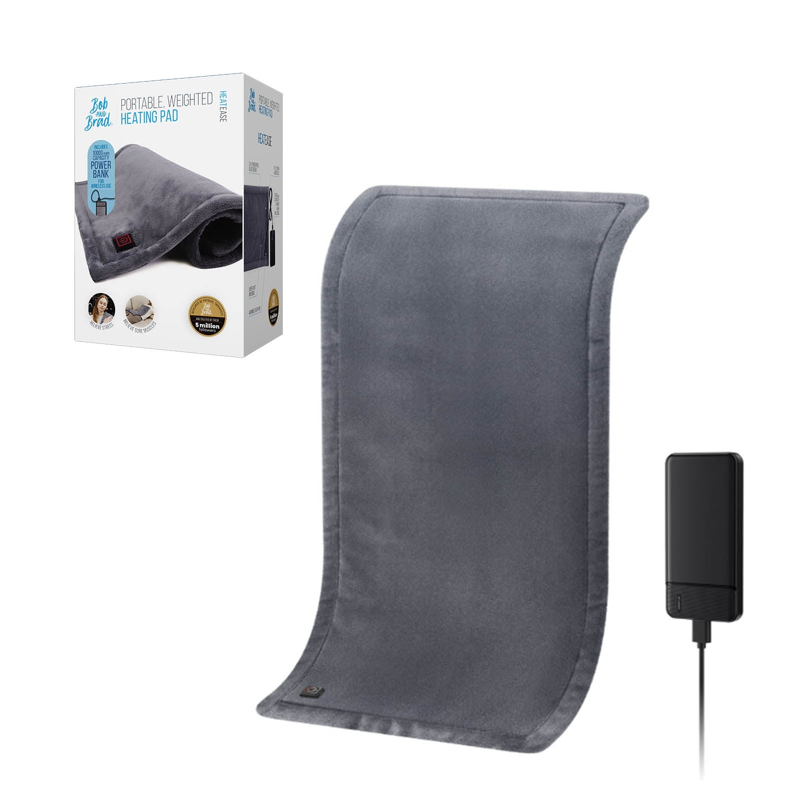 Bob and Brad Weighted Electric Heating Pad for Deep Muscle Pain, Joint Pain, and Spasms, 12"x24"