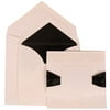 JAM Paper Wedding Invitation Set, Large Square, 5 1/2" x 5 1/2"- White Card with Black Lined Envelope and Black Ribbon Square Set, 50/pack