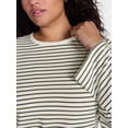 thumbnail image 4 of Terra & Sky Women's Plus Striped Tee with Long Sleeves, Sizes 0X-5X, 4 of 5