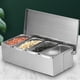 thumbnail image 2 of Caja de condimentos Yunir grande de acero inoxidable con 4 rejillas y cuchara, 2 of 9