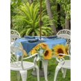 thumbnail image 3 of Outdoor Tablecloths with Umbrella Hole & Zipper, Sunflowers Round Tablecloths 60 Inch, Yellow Summer Botanical Elegant Flowers Waterproof Table Cloth, Patio/Pool/Picnic Table Covers, 3 of 8