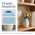 thumbnail image 2 of REGALWOVEN Mini Modern White Ceramic Vase Tiny Ribbed Bud Vase for Single Stem, Minimalist Decorative Small Vase for Bathroom Sky Blue 2.9"L x 2.9"W x 3.9"H, 2 of 6