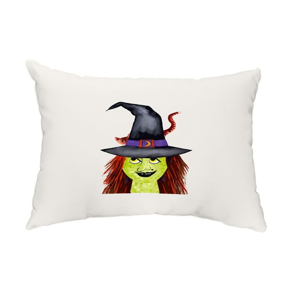 Simply Daisy, 14" x 20" Witches Hat Cream Halloween Print Decorative Outdoor Throw Pillow