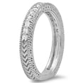 thumbnail image 2 of 0.33 Carat (ctw) 18K White Gold Round Cut Diamond Ladies Millgrain Anniversary Wedding Stackable Band 1/3 CT, 2 of 8