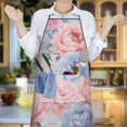 thumbnail image 6 of Pioneer Flower Floral Print Pattern Apron-Garden Aprons for Women with Pockets-Cotton Linen Waterproof Kitchen Cooking Gardening Aprons Adjustable for Kitchen,Cooking,BBQ and Salon 33x27 Inch, 6 of 7