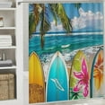 thumbnail image 6 of ARISTURING Surfboards Palm Trees Shower Curtain with Hooks, Durable and Washable Bathroom Decoration 60x72, 6 of 7