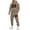 Brown, variant on Men's Casual Sweatsuits 2 Piece Set Hooded Sweatshirt And Jogger Set Letter Print Soft Sport Comfort Wear Fall Winter Suit Sets (Blue, M)