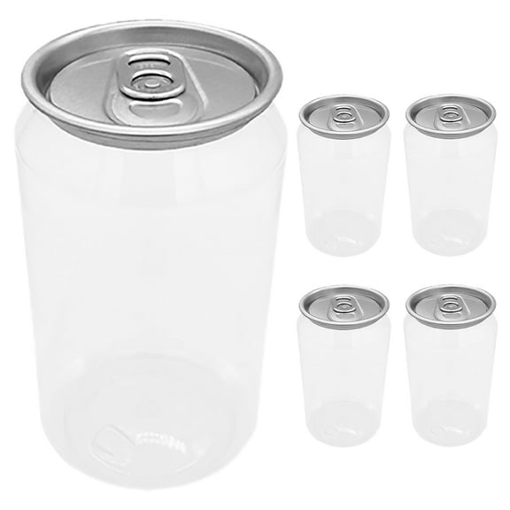 KONTONTY 5pcs Reusable Plastic Juice Bottles Travel Milk Containers Small Juice Jars Liquid Storage Creamer Bottles