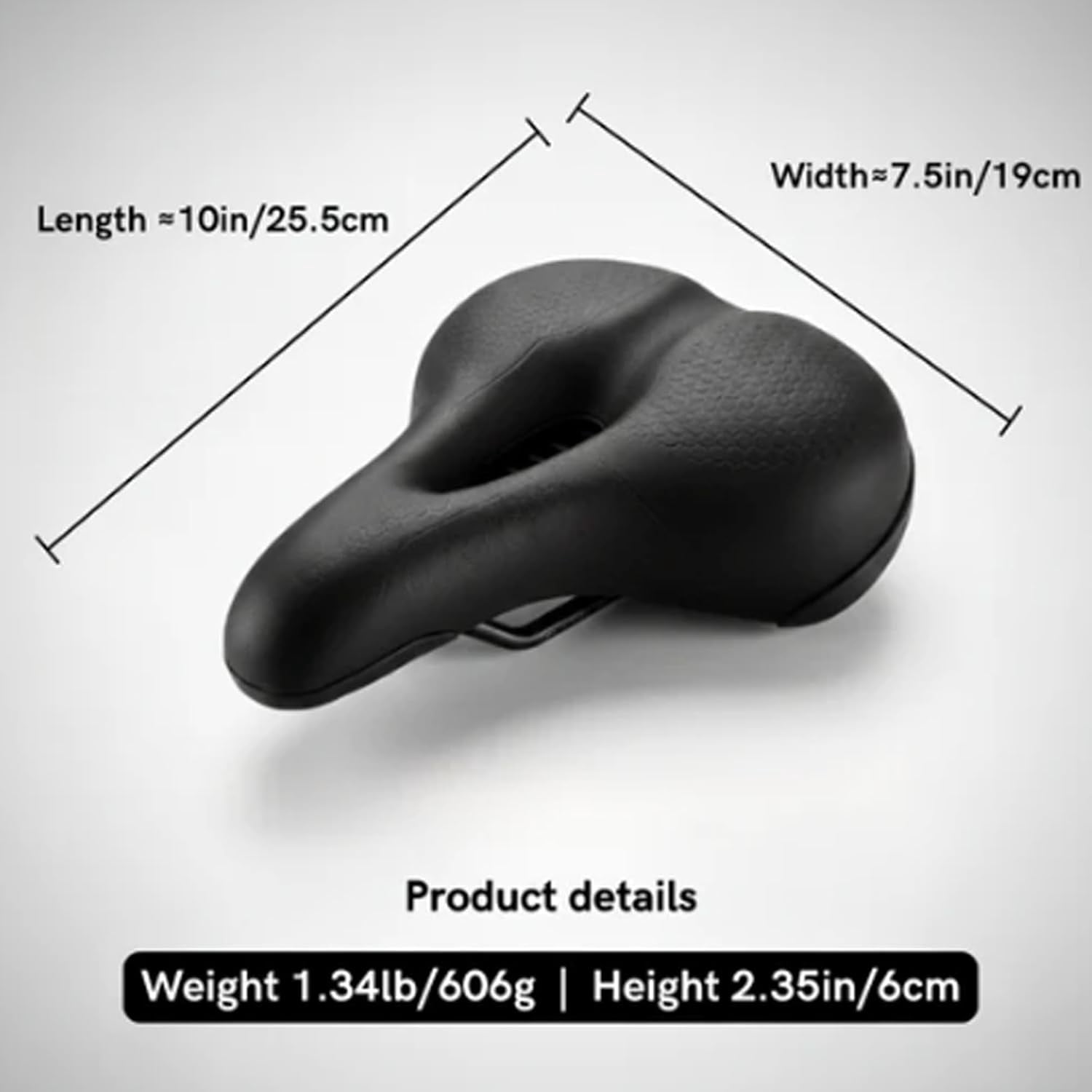Bike Saddle, Ergonomic Shape for Hip Comfort, for Road and Mountain Biking