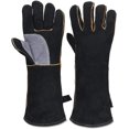 thumbnail image 2 of ICLOVER 16" Welding Gloves - Heat & Fire Resistant Leather - BBQ, Grill, Blacksmith 2 of 5