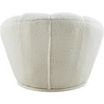 thumbnail image 3 of Pemberly Row Contemporary White Faux Sheepskin Fur Swivel Accent Chair, 3 of 4