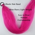 thumbnail image 4 of Hot Pink Braid Ponytail Extensions with Elastic Tie Synthetic Colorful Braiding Hair Extension for Braids Fashion Festival Rave Hair for Friends (Pack of 2), 4 of 5