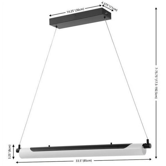 SAFAVIEH Pendant Collection Tyto Led Light 33.5" Pendant Black