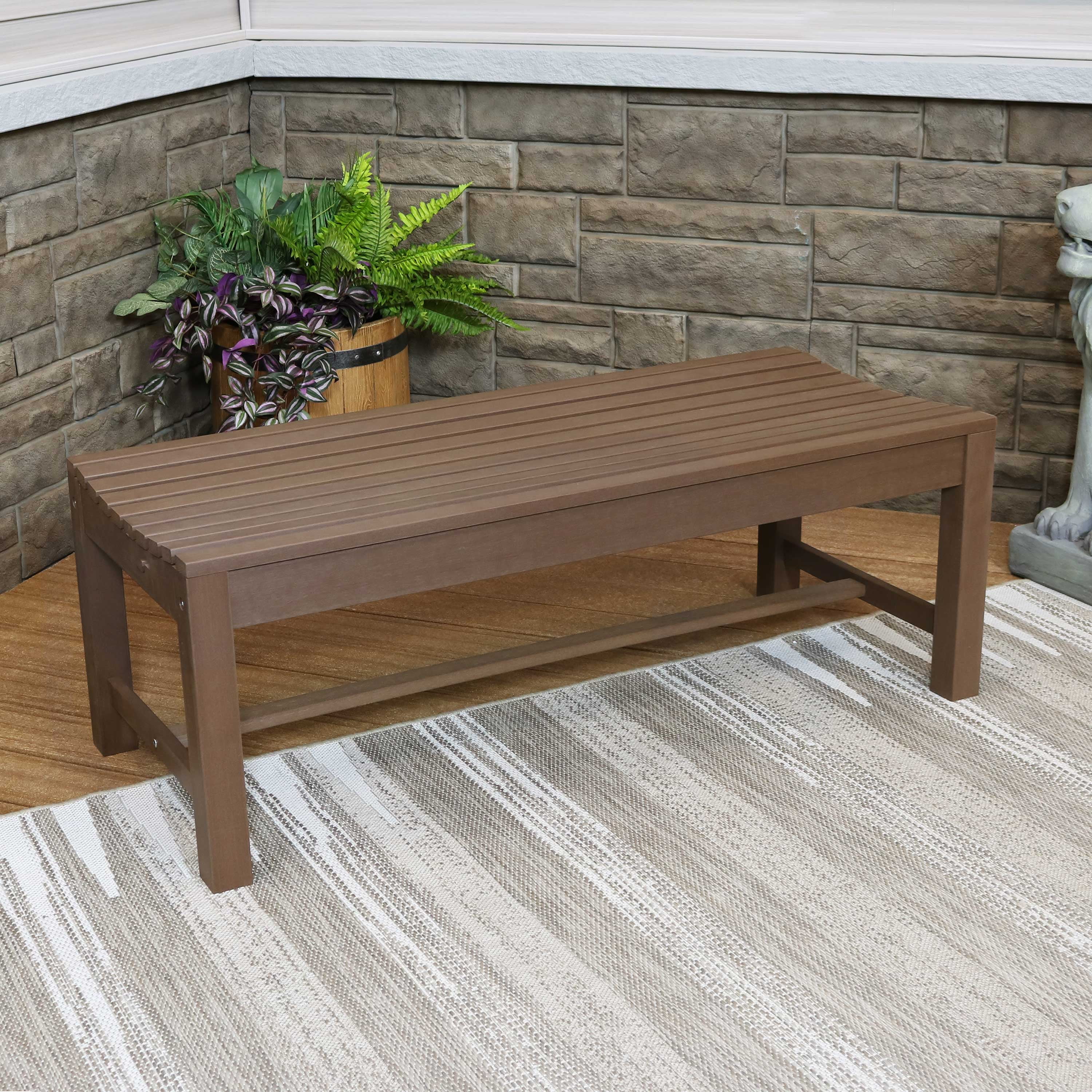 Sunnydaze Shandon Outdoor Backless Bench - 50-Inch - Multiple Colors