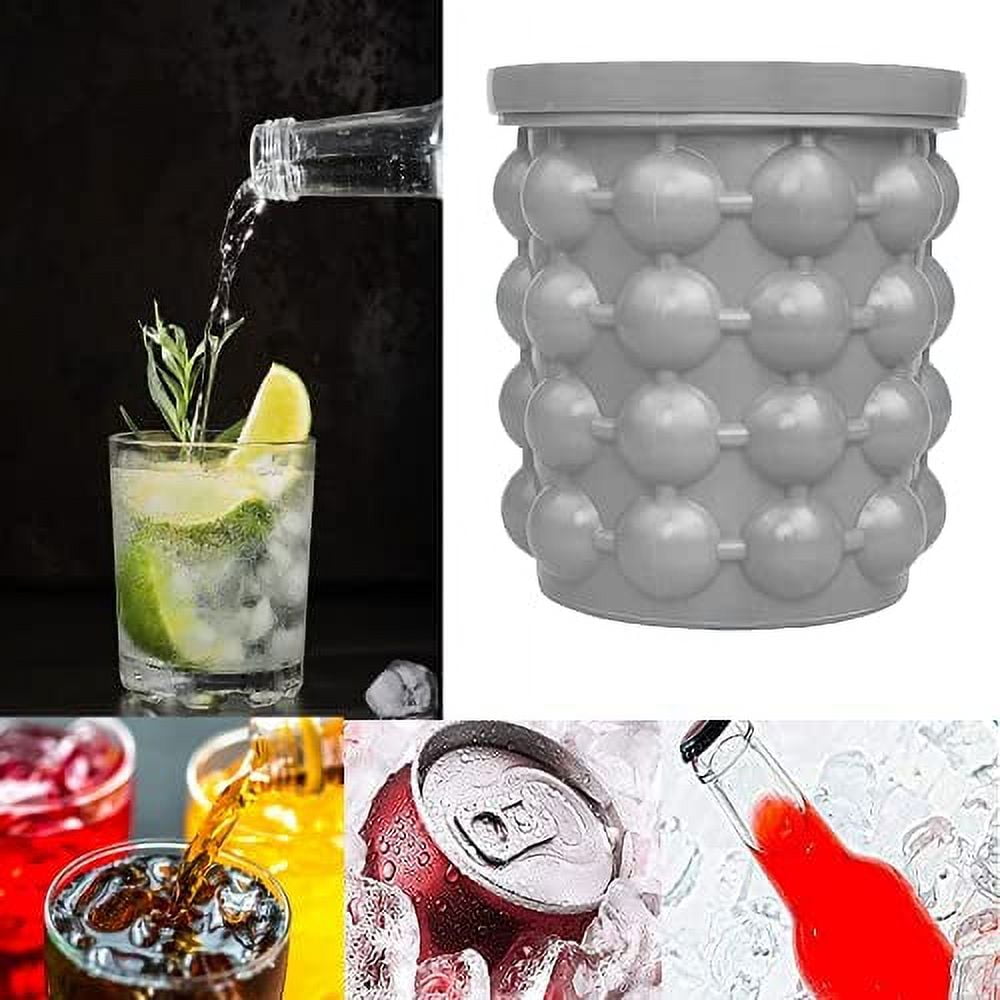 Mimapac The Ultimate Ice Cube Maker Silicone Bucket with Lid Makes