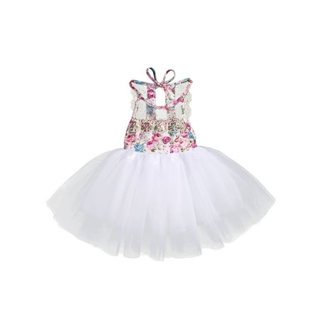 

Pudcoco Toddler Kids Baby Girls Tulle Tutu Floral Dress Formal Princess Dresses