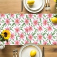 thumbnail image 4 of Burlap Table Runner 36 Inches Long, Pink Lily Pastoral Floral Leaf Non-Slip Kitchen Table Runners for Dining Room Everyday Use Party Table Decorations Summer Watercolor Flower, 4 of 9