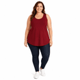 thumbnail image 4 of Afelkas Women's Plus Size Tank Tops Scoop Neck Sleeveless Stretch Tunic Shirts Wide Strap Basic Casual Undershirt for Everyday Wear Wine,XXXL, 4 of 7