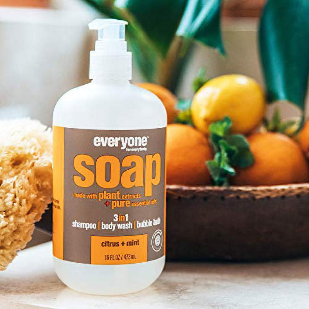 Everyone 3-in-1 Soap: Shampoo, Body Wash, and Bubble Bath, Citrus and Mint, 32 Ounce, 2 Count