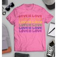 thumbnail image 3 of S4E Men's Love is Love Rainbow Gay Pride T-Shirt Large Azalea Pink, 3 of 4