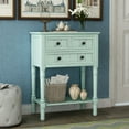 thumbnail image 3 of Narrow Console Table with Three Storage Drawers, Entryway Table with Storage Bottom Shelf, for Living Rooms, Entrances and Kitchens, Retro Blue, 3 of 9