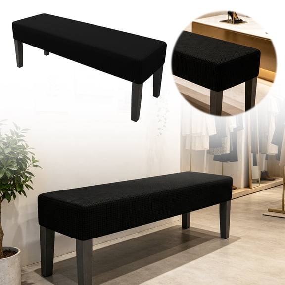 Piano Bench Cover - Pineapple Stretch Bench Cover Seat Cushion Protector Full Wrap Furniture Protector for Piano Stool End-of-Bed Shoe Stool Seat