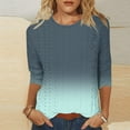 thumbnail image 2 of Cqxid525 Womens Tops 2025 Summer Casual Crew Neck Hollowed Out Shirt Third of the Length of the Top, 2 of 4