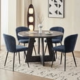 thumbnail image 4 of 47 inch Round Dining Table, Farmhouse Circle Kitchen Table, Large Wood Dinner Table for 4, Wooden Pedestal Dinning Table for Dining Room, Mid Century Modern Style, Gray, 4 of 8