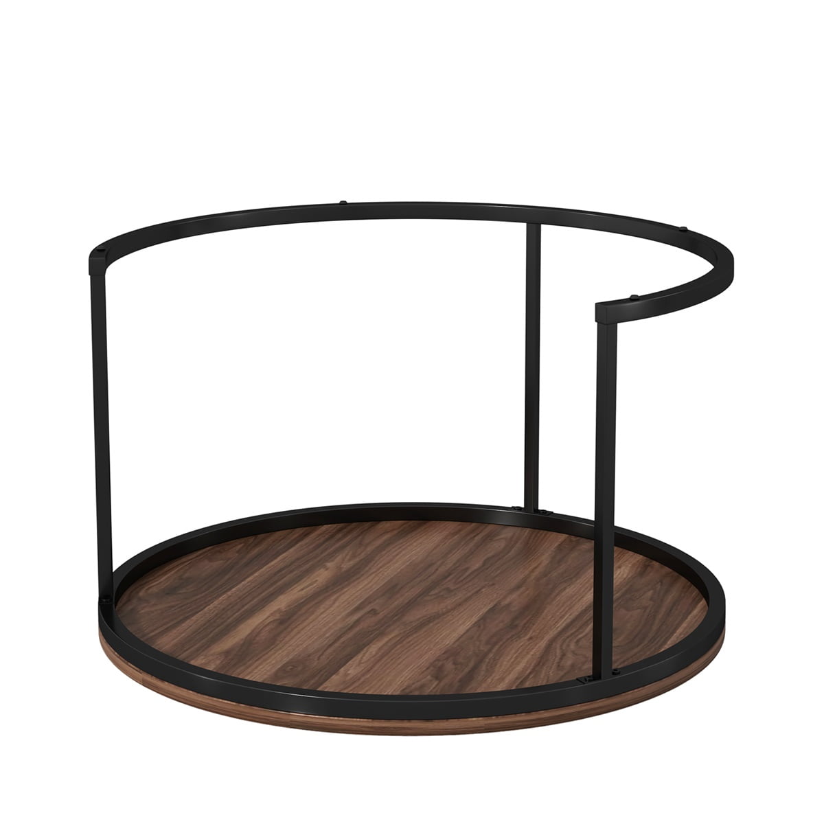 Kepooman 2 Pcs Modern Round Sofa Center Table for Dining Room/Tea, Brown