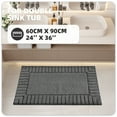 thumbnail image 3 of PABUBE Bathroom Rugs 24"x36", Absorbent Bath Mats Rugs for Bathroom Floor Non Slip Non Skid, Soft Shag Microfiber Machine Washable Shower Bath Mat for Bathroom Decor, Dark Gray, 3 of 9