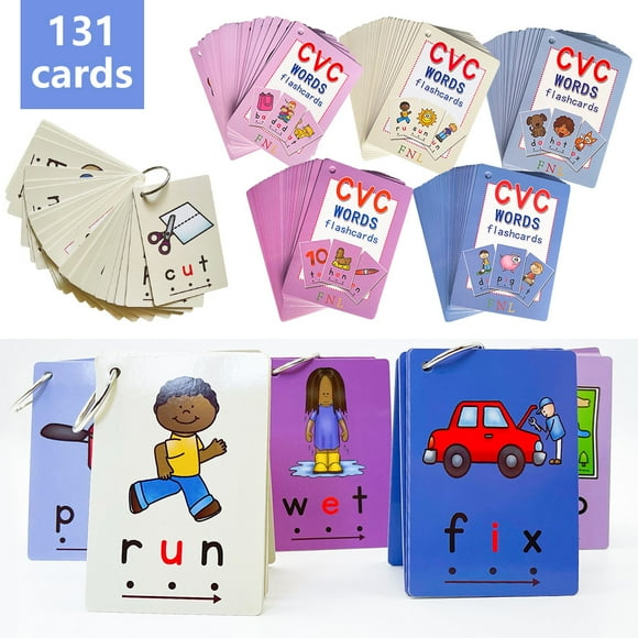 131 Pcs Phonics CVC Flashcards - Perfect Learning Tool for Kindergarten Teachers & Toddlers!