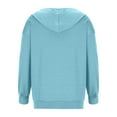 thumbnail image 5 of gakvbuo Sweatshirt Jacket for Womens Long Sleeve Loose Drawstring Zipper Open Front Outerwear Blouse Coat Tops Pockets Hooded Blouse, 5 of 6
