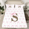 thumbnail image 2 of Castle Fairy 3-Piece Twin Sheet Set - Initial S Pink Bow Leopard, 2 of 7