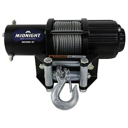Steel Winch - VIPER Midnight 4500lb ATV/UTV Winch Kit with 50 feet Steel Cable