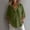 *Army Green, variant on ClodeEU Women's V Neck 3/4 Sleeve Linen Blend Blouse,Casual Loose Fit Half Button Shirt Army Green,Women's Plus L