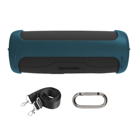 WINDLAND Silicone Protective Case For Flip 7 Portable Speaker Travel Bag With Shockproof Features Shoulder Strap &Carabiner