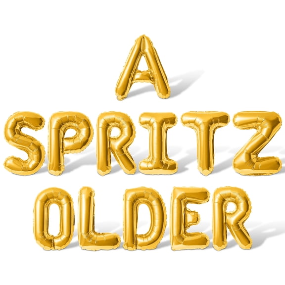 Letter Balloons - A SPRITZ OLDER 16" Inch Alphabet Letters Foil Mylar Balloon Birthday Party Banner (Gold)