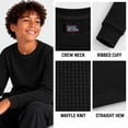 thumbnail image 4 of Quad Seven Boy's Thermal Top - 2 Pack Waffle Knit Crewneck Pullover Long Sleeve Shirts for Boys 8-18, 4 of 7