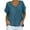 Dark Blue, variant on Summer Oversize Shirts for Womens Fashion V-Neck Short Sleeve Loose Solid Color T Shirt Tunic Shirt Imitation Of Cotton And Linen Blouse